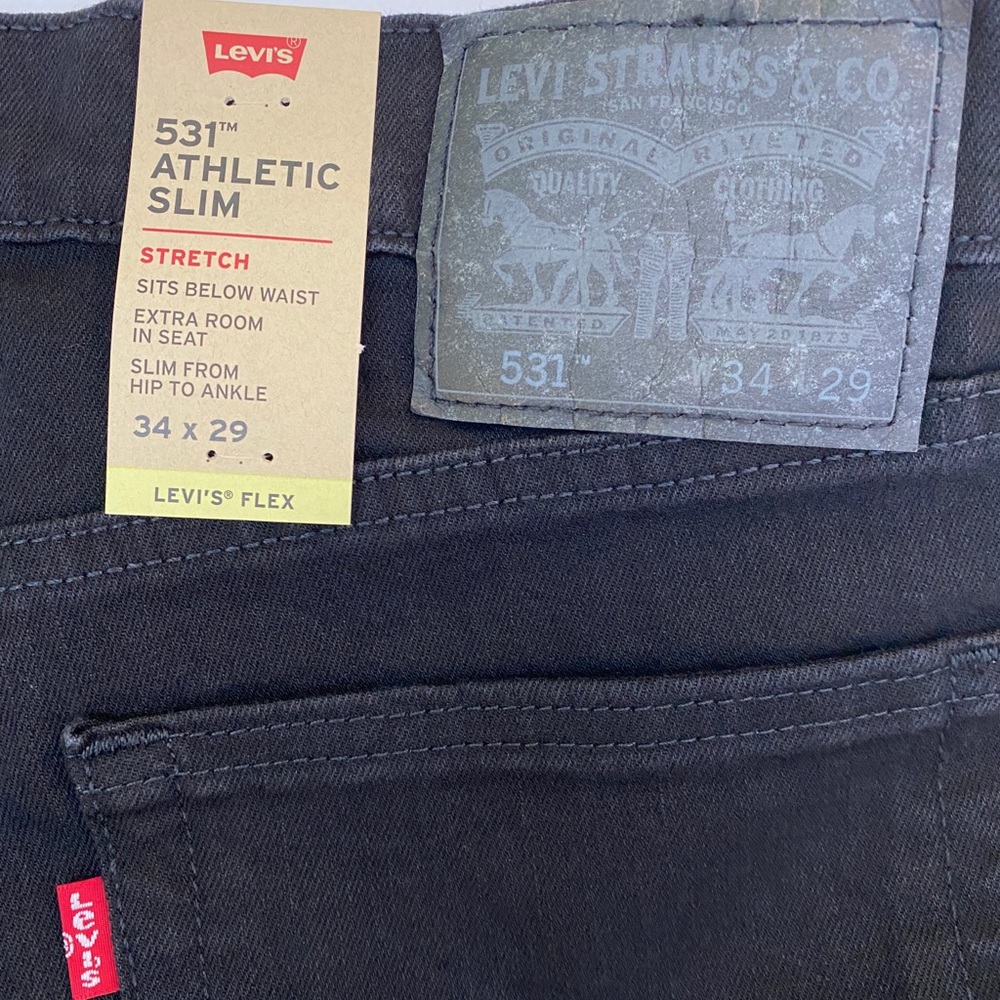 Levi’s 532 Athletic Slim Jeans in Black 34… - Picture 5 of 5